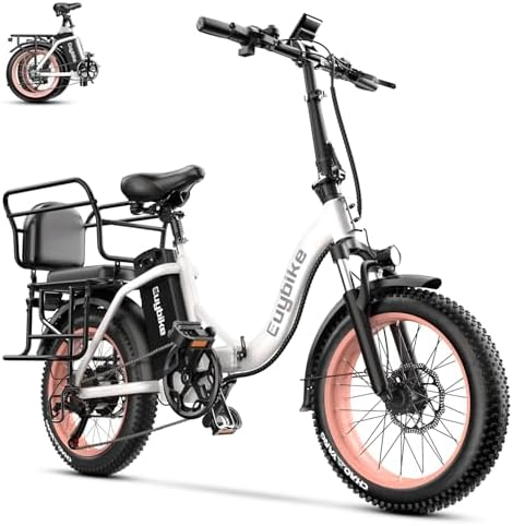 Folding Electric Bike for Adults with Peak 1000W Motor  48V 20AH Battery up to 30MPH 80 Miles  20 Fat Tire All Terrain Ebike  Front Suspension 7 Speed Commuter E Bike  Step Thru  UL Certified