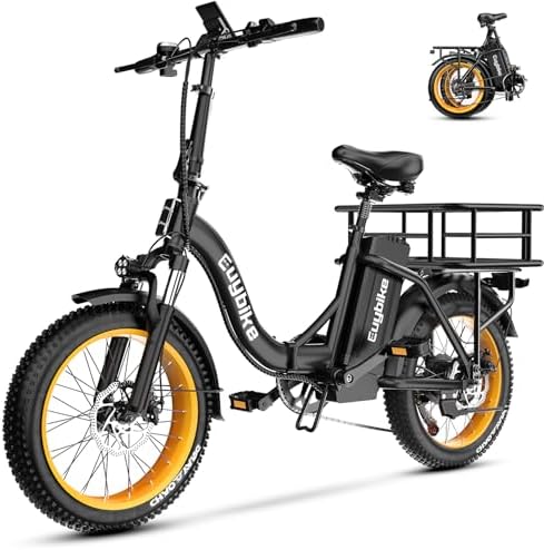 Folding Electric Bike for Adults with Peak 1000W Motor  48V 20AH Battery up to 30MPH 80 Miles  20 Fat Tire All Terrain Ebike  Front Suspension 7 Speed Commuter E Bike  Step Thru  UL Certified