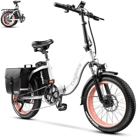 Folding Electric Bike for Adults with Peak 1000W Motor  48V 20AH Battery up to 30MPH 80 Miles  20 Fat Tire All Terrain Ebike  Front Suspension 7 Speed Commuter E Bike  Step Thru  UL Certified