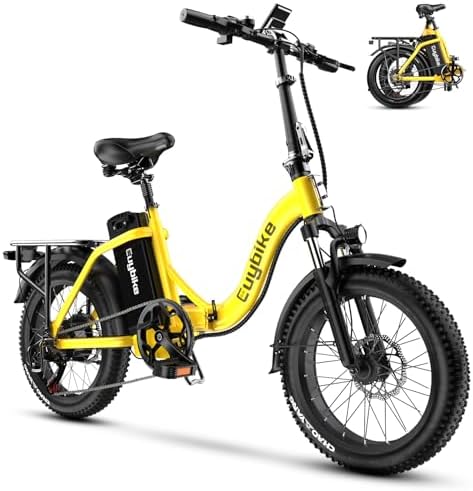 Folding Electric Bike for Adults with Peak 1000W Motor  48V 20AH Battery up to 30MPH 80 Miles  20 Fat Tire All Terrain Ebike  Front Suspension 7 Speed Commuter E Bike  Step Thru  UL Certified