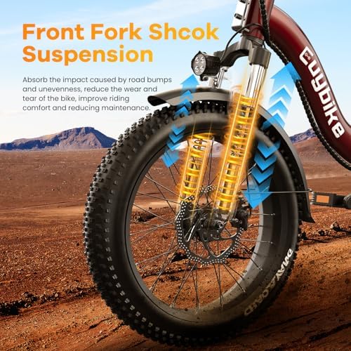 Folding Electric Bike for Adults with Peak 1000W Motor  48V 20AH Battery up to 30MPH 80 Miles  20 Fat Tire All Terrain Ebike  Front Suspension 7 Speed Commuter E Bike  Step Thru  UL Certified