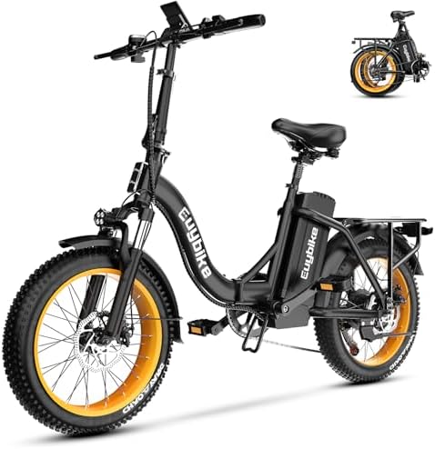 Folding Electric Bike for Adults with Peak 1000W Motor  48V 20AH Battery up to 30MPH 80 Miles  20 Fat Tire All Terrain Ebike  Front Suspension 7 Speed Commuter E Bike  Step Thru  UL Certified