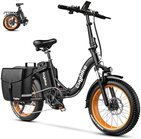 Folding Electric Bike for Adults with Peak 1000W Motor  48V 20AH Battery up to 30MPH 80 Miles  20 Fat Tire All Terrain Ebike  Front Suspension 7 Speed Commuter E Bike  Step Thru  UL Certified