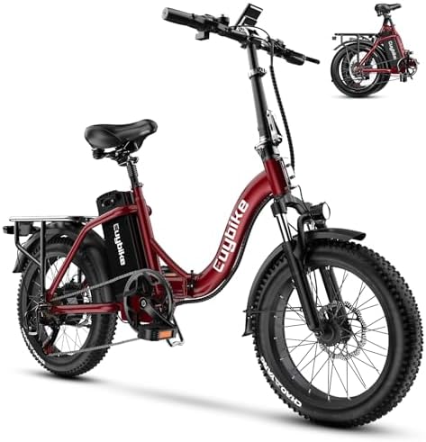 Folding Electric Bike for Adults with Peak 1000W Motor  48V 20AH Battery up to 30MPH 80 Miles  20 Fat Tire All Terrain Ebike  Front Suspension 7 Speed Commuter E Bike  Step Thru  UL Certified