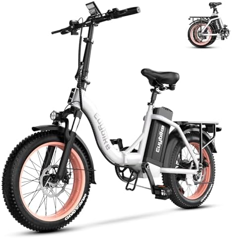 Folding Electric Bike for Adults with Peak 1000W Motor  48V 20AH Battery up to 30MPH 80 Miles  20 Fat Tire All Terrain Ebike  Front Suspension 7 Speed Commuter E Bike  Step Thru  UL Certified