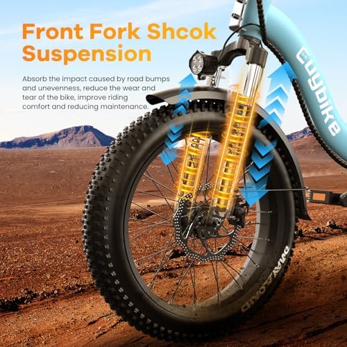 Folding Electric Bike for Adults with Peak 1000W Motor  48V 20AH Battery up to 30MPH 80 Miles  20 Fat Tire All Terrain Ebike  Front Suspension 7 Speed Commuter E Bike  Step Thru  UL Certified