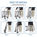 Folding Shopping Cart Utility Cart with Double Basket and Swivel Wheels 