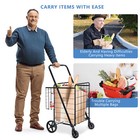Folding Shopping Cart Utility Cart with Double Basket and Swivel Wheels 