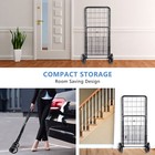 Folding Shopping Cart Utility Cart with Double Basket and Swivel Wheels 