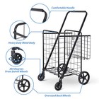 Folding Shopping Cart Utility Cart with Double Basket and Swivel Wheels 