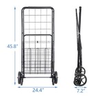 Folding Shopping Cart Utility Cart with Double Basket and Swivel Wheels 