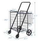 Folding Shopping Cart Utility Cart with Double Basket and Swivel Wheels 