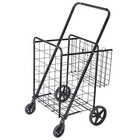 Folding Shopping Cart Utility Cart with Double Basket and Swivel Wheels 