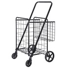 Folding Shopping Cart Utility Cart with Double Basket and Swivel Wheels 