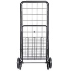 Folding Shopping Cart Utility Cart with Double Basket and Swivel Wheels 