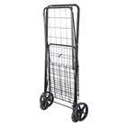 Folding Shopping Cart Utility Cart with Double Basket and Swivel Wheels 
