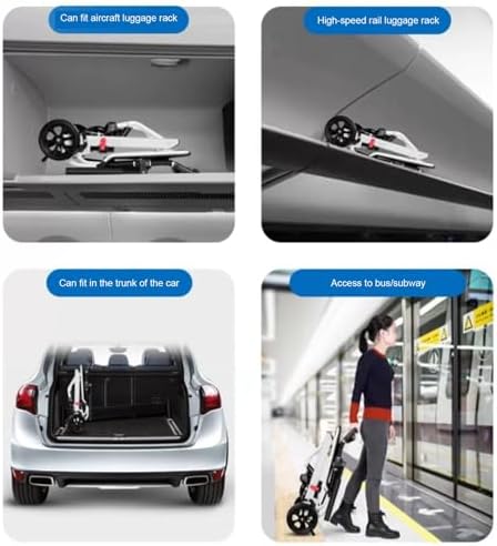 Folding Wheelchair Portable Transit Chair Lightweight Mobility Aid Wheel Chairs Four Wheel Rollator with Adjustable Safety Strap PU Wheels for Travel Adult Elderly Disable 200 lbs A