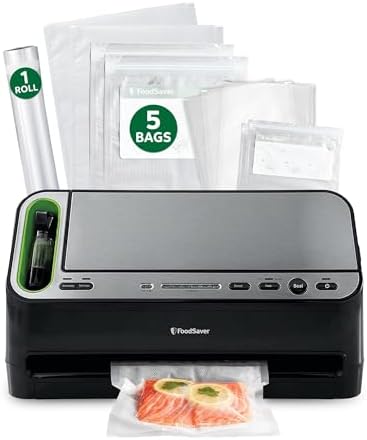 FoodSaver V4400 2 in 1 Vacuum Sealer Machine with Automatic Vacuum Sealer Bag Detection and Starter Kit