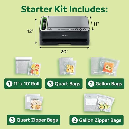 FoodSaver V4400 2 in 1 Vacuum Sealer Machine with Automatic Vacuum Sealer Bag Detection and Starter Kit