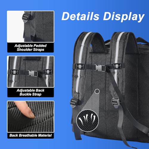Food Delivery Backpack with 4 Cup Holder  Insulated Pizza Delivery Bag for Delivery Bike  Large Leakproof Delivery Bags for Hot/Cold Food for Uber Eats  Doordash  Postmates Black