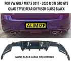 For VW GOLF MK7 5 GTI GTD TSI AERO 2017 20 REAR BUMPER LIP DIFFUSER GLOSS BLACK