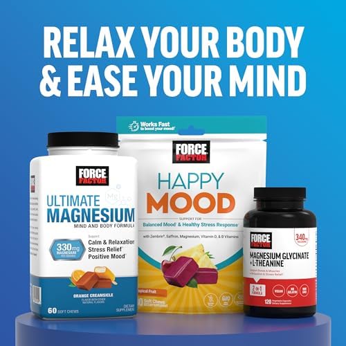 Force Factor Amazing Ashwa Complete Calm Support with KSM 66 Ashwagandha  Like Ashwangandha Gummies to Promote Calm & Relaxation with Magnesium & L Theanine  Blueberry Pomegranate  60 Soft Chews