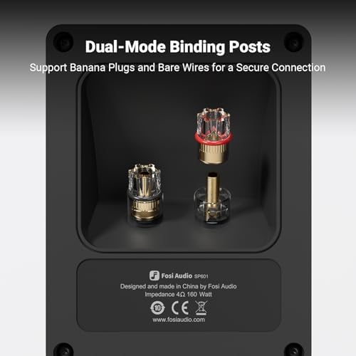 Fosi Audio SP601 Passive Bookshelf Speakers  4  160W Home Audio HiFi Stereo Speaker with 6 5 HybridCone Composite Woofers and 1 5 Silk Dome Tweeters for Home Theater/Listening Room  Pair