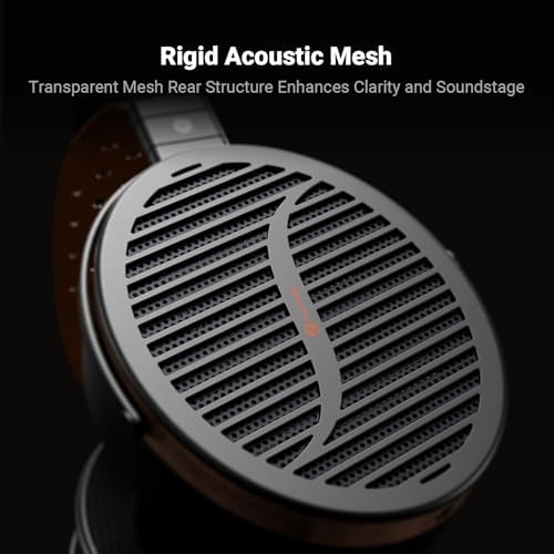 Fosi Audio i5 Open Back Planar Magnetic Headphones with 97mm Ultra Large Diaphragm  CNC Metal & Walnut Wood  Audiophile Wired Studio Headphones for Multi Source Devices