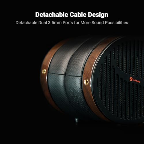Fosi Audio i5 Open Back Planar Magnetic Headphones with 97mm Ultra Large Diaphragm  CNC Metal & Walnut Wood  Audiophile Wired Studio Headphones for Multi Source Devices