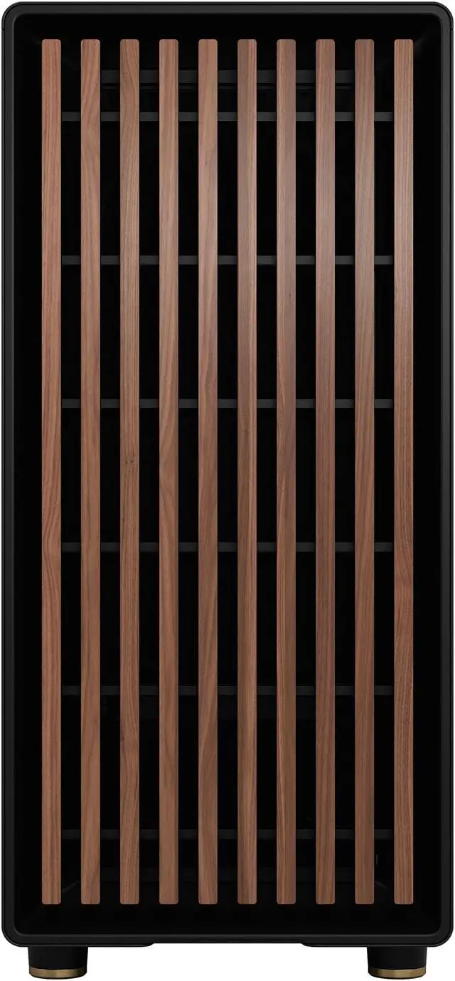 Fractal Design North ATX mATX Mid Tower PC Case   Charcoal Black Chassis with Walnut Front and Mesh Side Panel