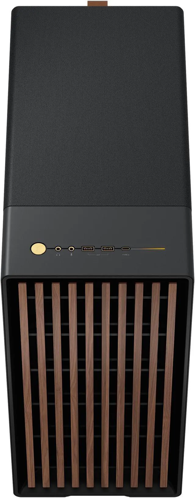 Fractal Design North ATX mATX Mid Tower PC Case   Charcoal Black Chassis with Walnut Front and Mesh Side Panel