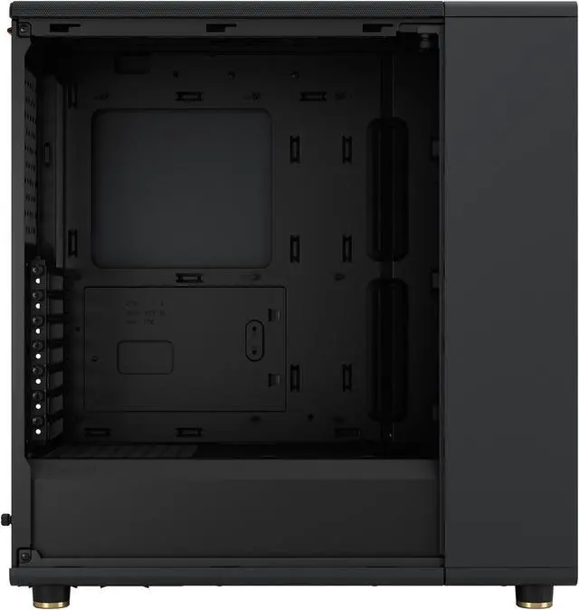 Fractal Design North ATX mATX Mid Tower PC Case   Charcoal Black Chassis with Walnut Front and Mesh Side Panel