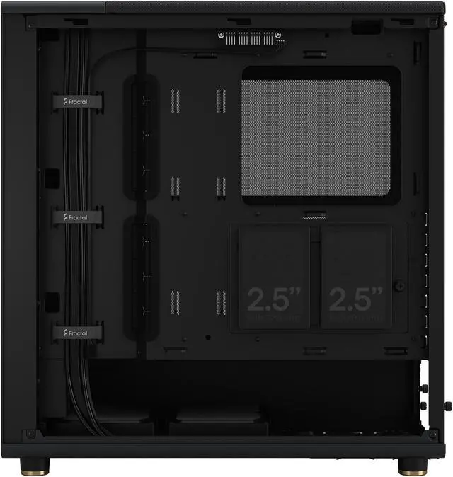 Fractal Design North ATX mATX Mid Tower PC Case   Charcoal Black Chassis with Walnut Front and Mesh Side Panel