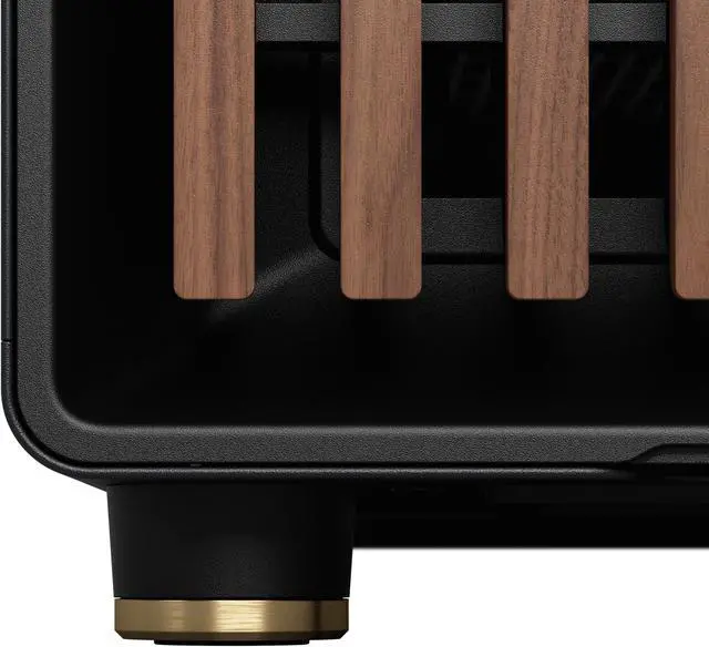 Fractal Design North ATX mATX Mid Tower PC Case   Charcoal Black Chassis with Walnut Front and Mesh Side Panel