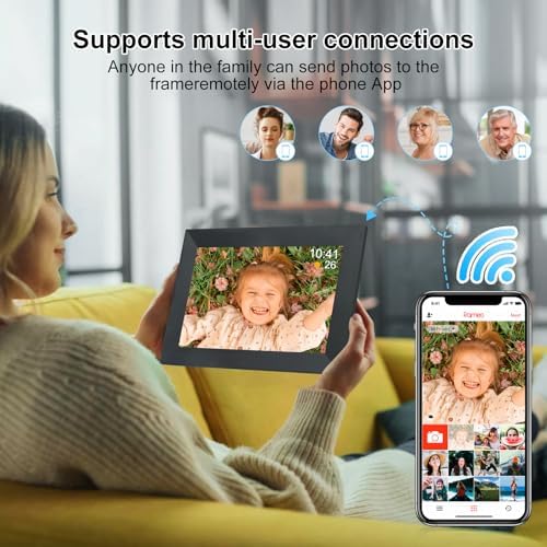 Frameo 10 1 Inch Smart WiFi Digital Photo Frame Digital Picture Frame with 16GB Storage & SD Slot  Electronic Picture Frame IPS Touch Screen with Auto Rotate  Frameo Digital Frame WiFi