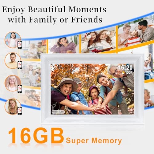 Frameo 10 1 Inch Smart WiFi Digital Photo Frame Digital Picture Frame with 16GB Storage & SD Slot  Electronic Picture Frame IPS Touch Screen with Auto Rotate  Frameo Digital Frame WiFi