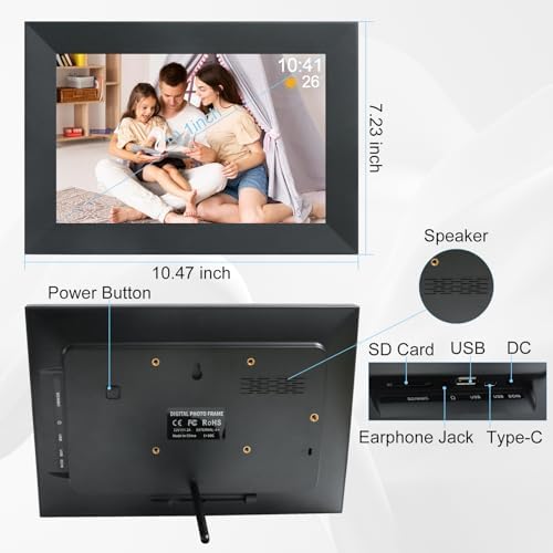 Frameo 10 1 Inch Smart WiFi Digital Photo Frame Digital Picture Frame with 16GB Storage & SD Slot  Electronic Picture Frame IPS Touch Screen with Auto Rotate  Frameo Digital Frame WiFi