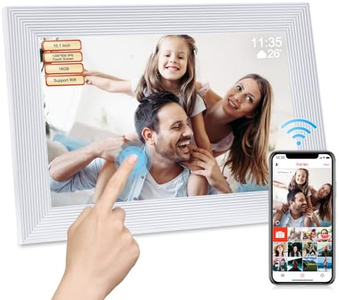Frameo 10 1 Inch Smart WiFi Digital Photo Frame Digital Picture Frame with 16GB Storage & SD Slot  Electronic Picture Frame IPS Touch Screen with Auto Rotate  Frameo Digital Frame WiFi