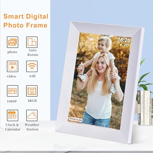Frameo 10 1 Inch Smart WiFi Digital Photo Frame Digital Picture Frame with 16GB Storage & SD Slot  Electronic Picture Frame IPS Touch Screen with Auto Rotate  Frameo Digital Frame WiFi