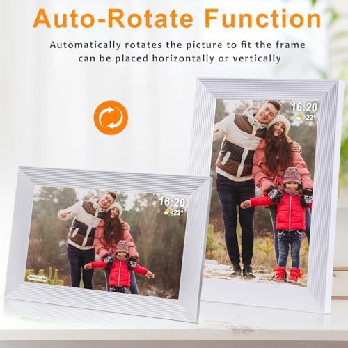 Frameo 10 1 Inch Smart WiFi Digital Photo Frame Digital Picture Frame with 16GB Storage & SD Slot  Electronic Picture Frame IPS Touch Screen with Auto Rotate  Frameo Digital Frame WiFi