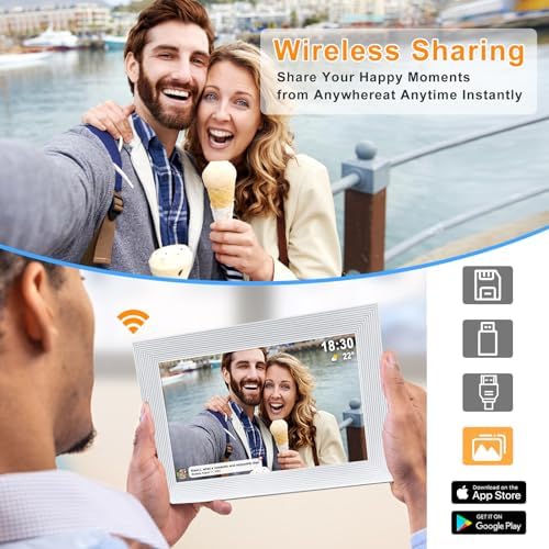 Frameo 10 1 Inch Smart WiFi Digital Photo Frame Digital Picture Frame with 16GB Storage & SD Slot  Electronic Picture Frame IPS Touch Screen with Auto Rotate  Frameo Digital Frame WiFi