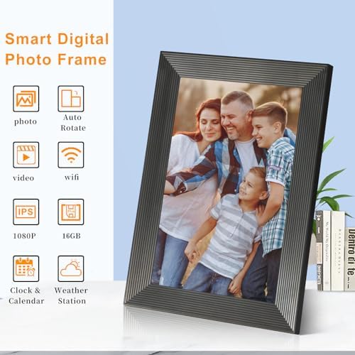 Frameo 10 1 Inch Smart WiFi Digital Photo Frame Digital Picture Frame with 16GB Storage & SD Slot  Electronic Picture Frame IPS Touch Screen with Auto Rotate  Frameo Digital Frame WiFi