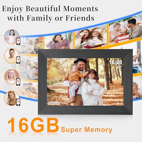 Frameo 10 1 Inch Smart WiFi Digital Photo Frame Digital Picture Frame with 16GB Storage & SD Slot  Electronic Picture Frame IPS Touch Screen with Auto Rotate  Frameo Digital Frame WiFi