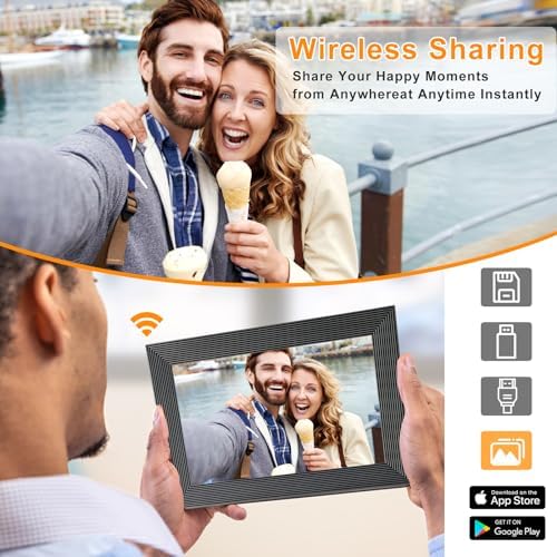 Frameo 10 1 Inch Smart WiFi Digital Photo Frame Digital Picture Frame with 16GB Storage & SD Slot  Electronic Picture Frame IPS Touch Screen with Auto Rotate  Frameo Digital Frame WiFi