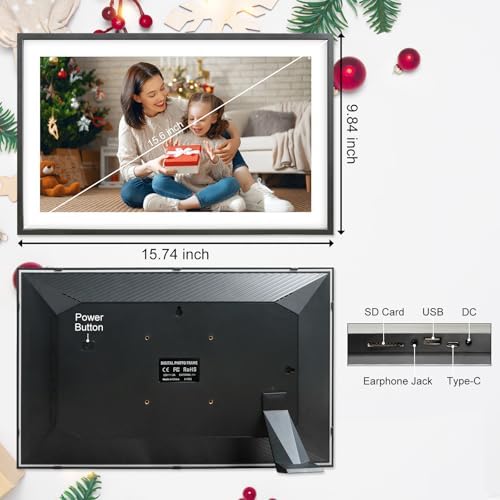 Frameo 10 1 Inch Smart WiFi Digital Photo Frame Digital Picture Frame with 16GB Storage & SD Slot  Electronic Picture Frame IPS Touch Screen with Auto Rotate  Frameo Digital Frame WiFi