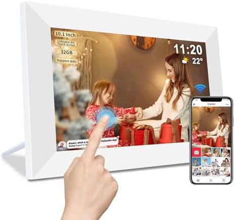 Frameo 10 1 Inch Smart WiFi Digital Photo Frame Digital Picture Frame with 16GB Storage & SD Slot  Electronic Picture Frame IPS Touch Screen with Auto Rotate  Frameo Digital Frame WiFi