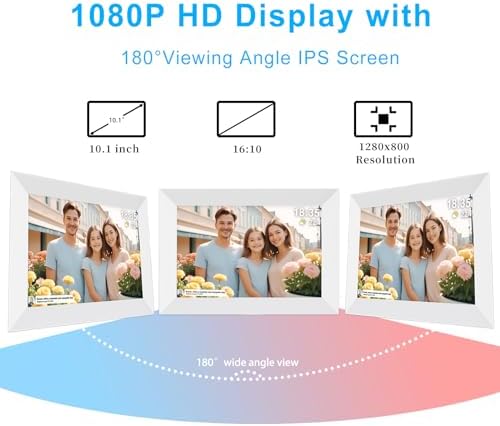 Frameo 10 1 Inch Smart WiFi Digital Photo Frame Digital Picture Frame with 16GB Storage & SD Slot  Electronic Picture Frame IPS Touch Screen with Auto Rotate  Frameo Digital Frame WiFi