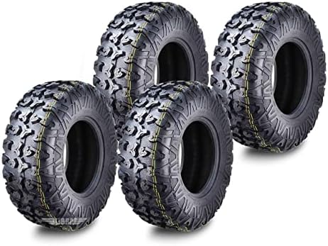 Free Country Set 4 HD 8PR UTV ATV Tires 24x8 12 & 24X10 11 w/Featured Full Side Lugs/Scuff Guard
