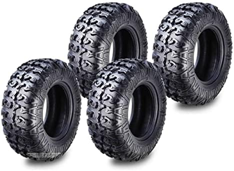 Free Country Set 4 HD 8PR UTV ATV Tires 24x8 12 & 24X10 11 w/Featured Full Side Lugs/Scuff Guard