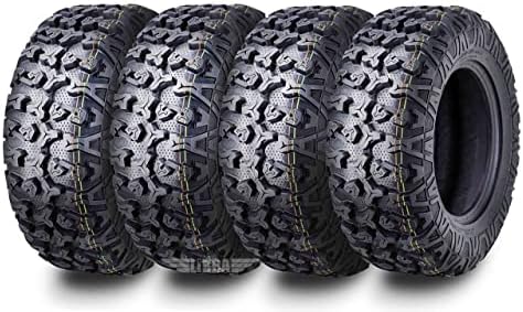 Free Country Set 4 HD 8PR UTV ATV Tires 24x8 12 & 24X10 11 w/Featured Full Side Lugs/Scuff Guard